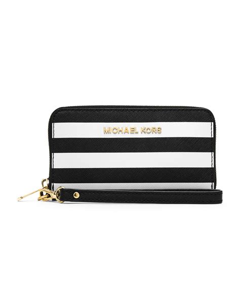 michael kors large multifunction wallet black and white